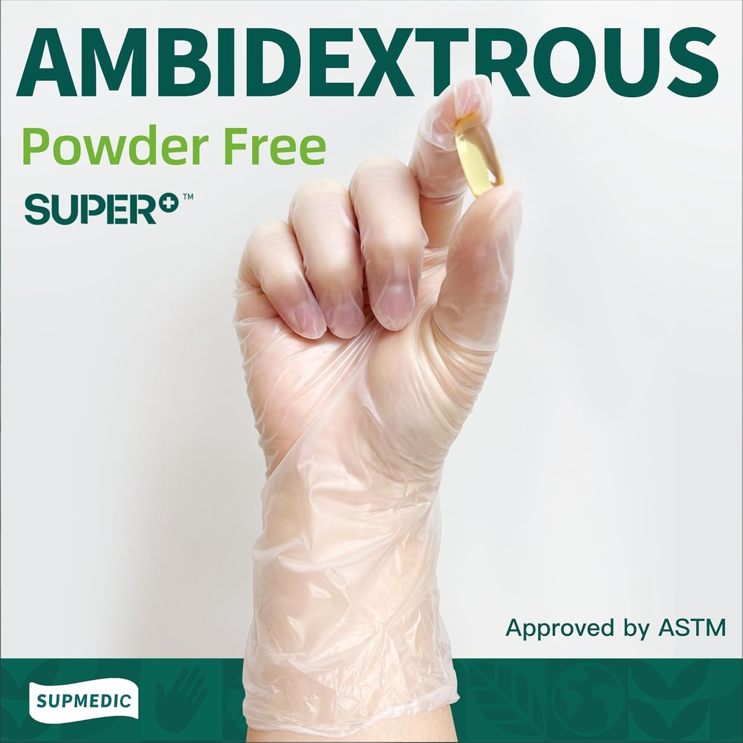 Vinyl Disposable Exam Gloves, Clear 4Mil Powder-Free Latex-Free Medical Food-…