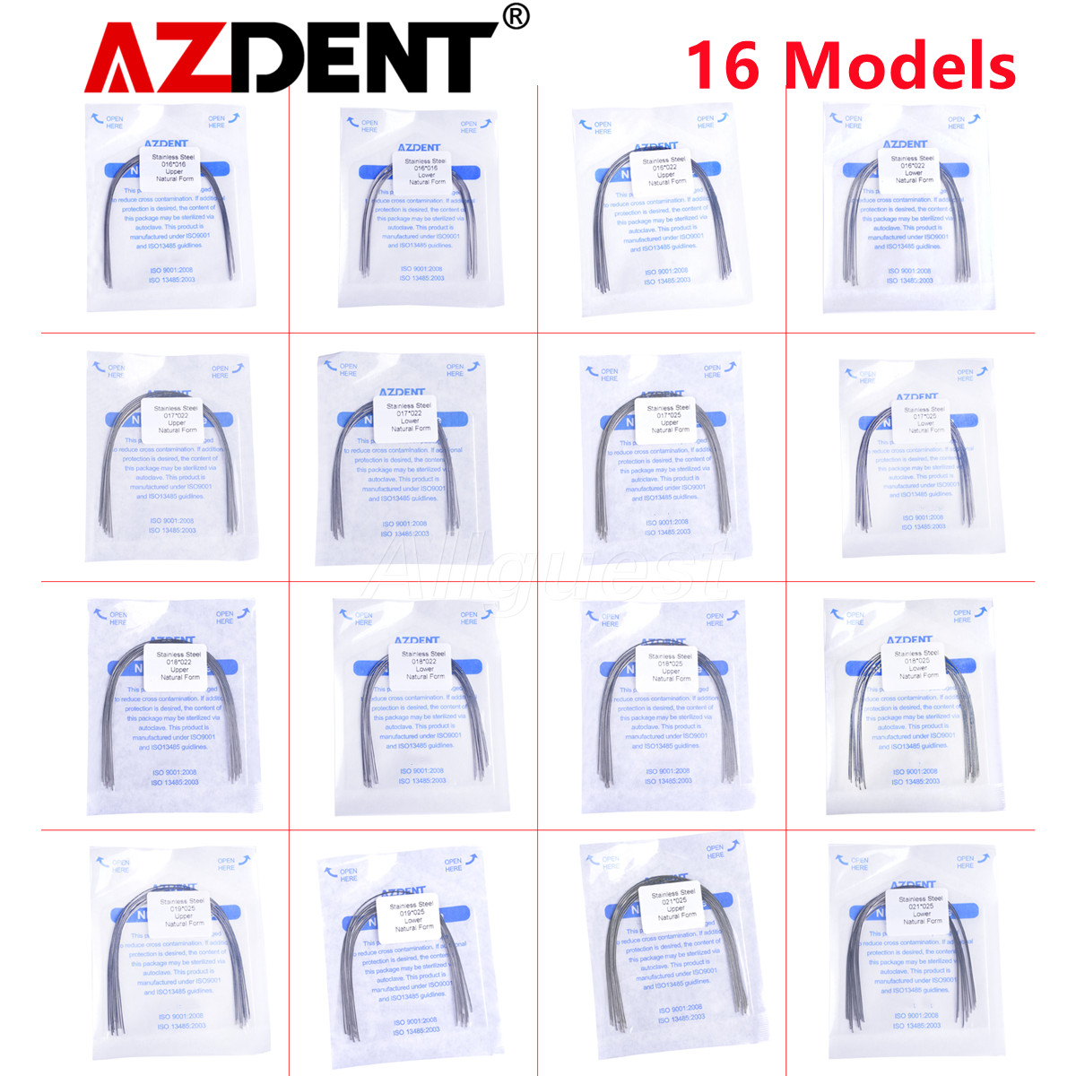 10pcs Dental Orthodontic Stainless Steel Rectangular Arch Wire Natural Form