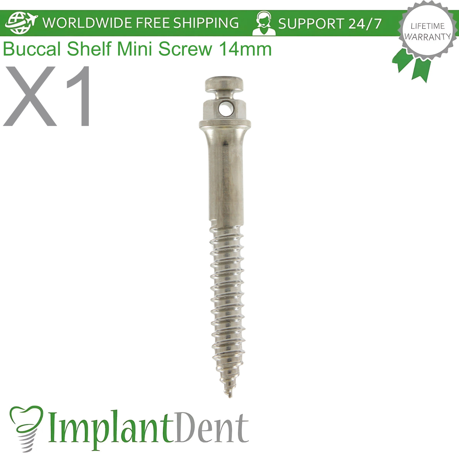 1x Dental Orthodontic Buccal Shelf Micro Fixture 14mm TADS Titanium Mini Screw
