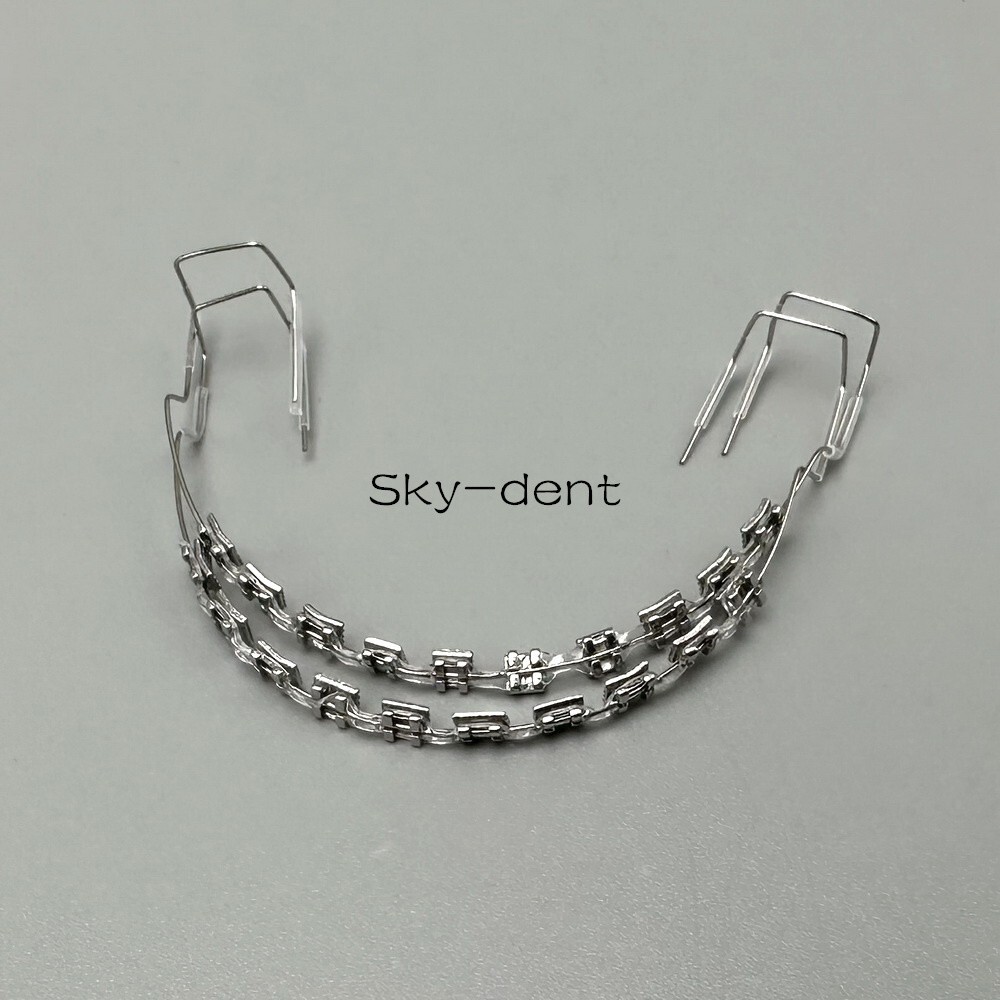 2Pcs/Pack Temporary Tooth Decoration with Metal Bracket Orthodontic Power Chains