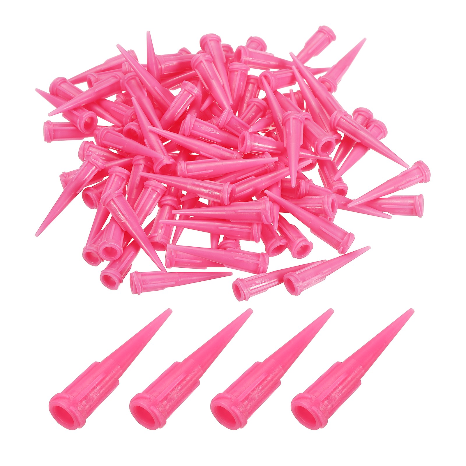 100pcs 20G 1.26″ Plastic Blunt Tip Tapered Dispensing Needle for Glue, Pink