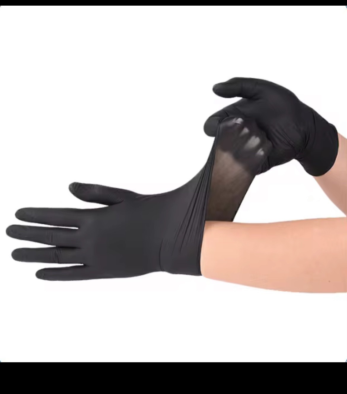 3Mil Black Nitrile Disposable Gloves box of 100Pieces