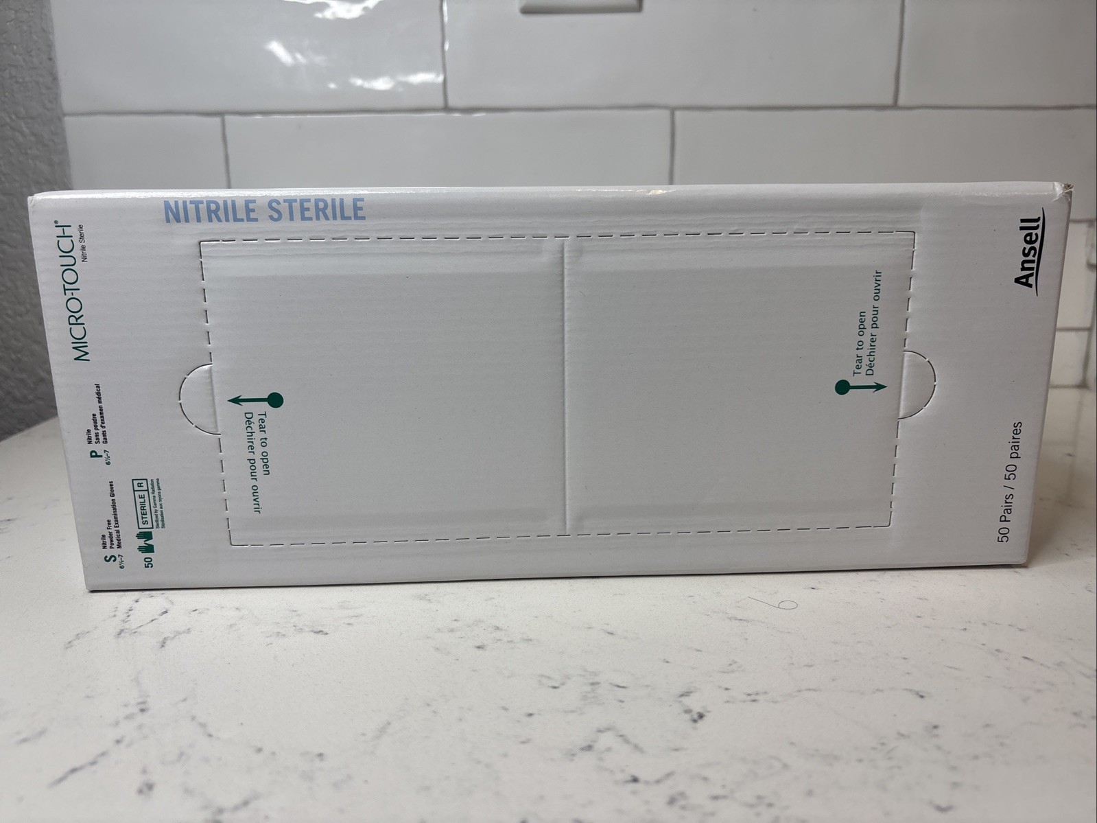 Ansell 6034151 Micro-Touch Small Nitrile Sterile Gloves Box of 50 Pair