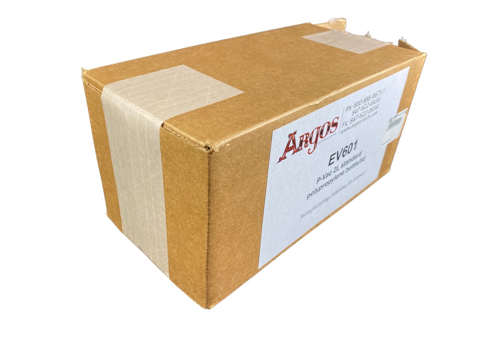 ARGOS TECHNOLOGIES 2L P-Vac Standard Polypropylene Bottle & Lid EV601 (1/Pack)