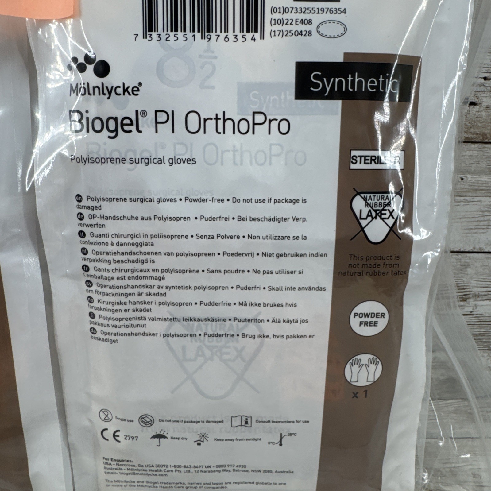 Biogel PI OrthoPro Polyisoprene Surgical Gloves *20 Pair* Size: 8.5 *See Date*