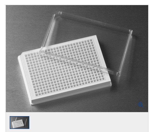 (50) CORNING 384-Well White Low Flange TC-Treated Microplates F-Bttm w/Lid 3570
