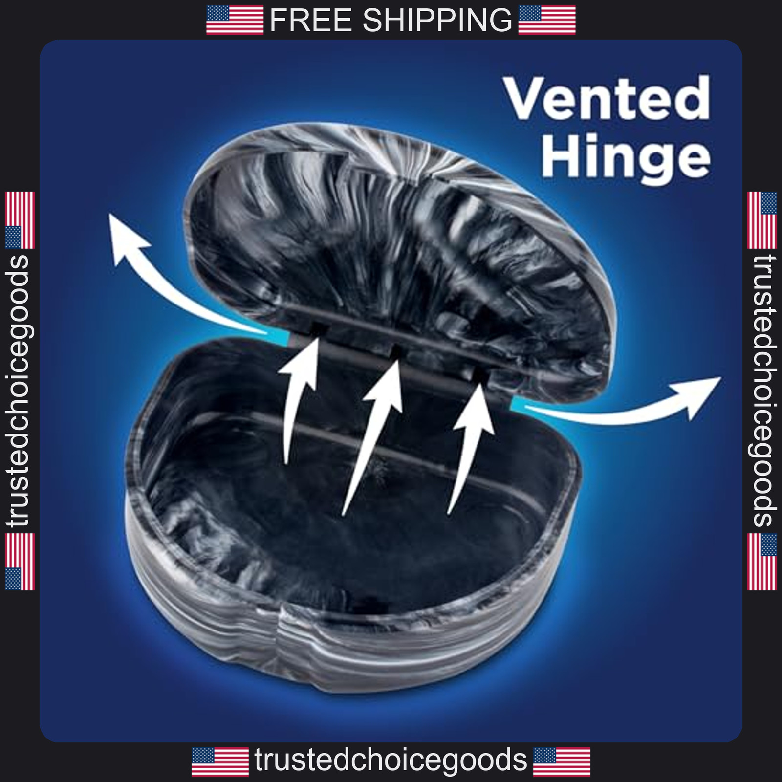 Practicon marble retainer case orthodontic aligner holder 3 pack midnight