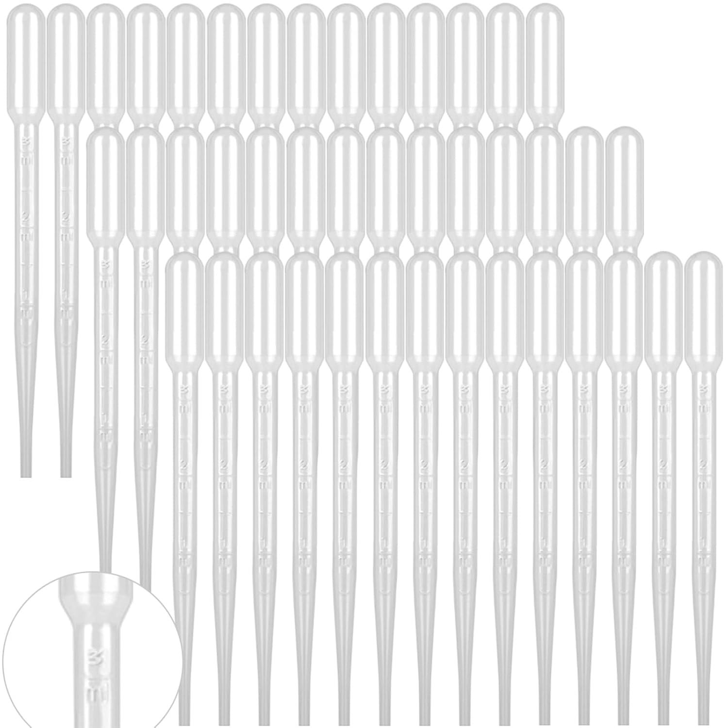 100 Pcs 3ML Pipettes Dropper-Disposable Plastic Pipettes Dropper for Lab Science