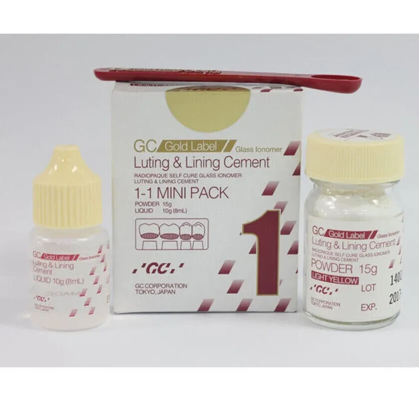 5 X GC 1 Gold Label Mini Pack Self Cure Glass Ionomer Luting Cement Dental