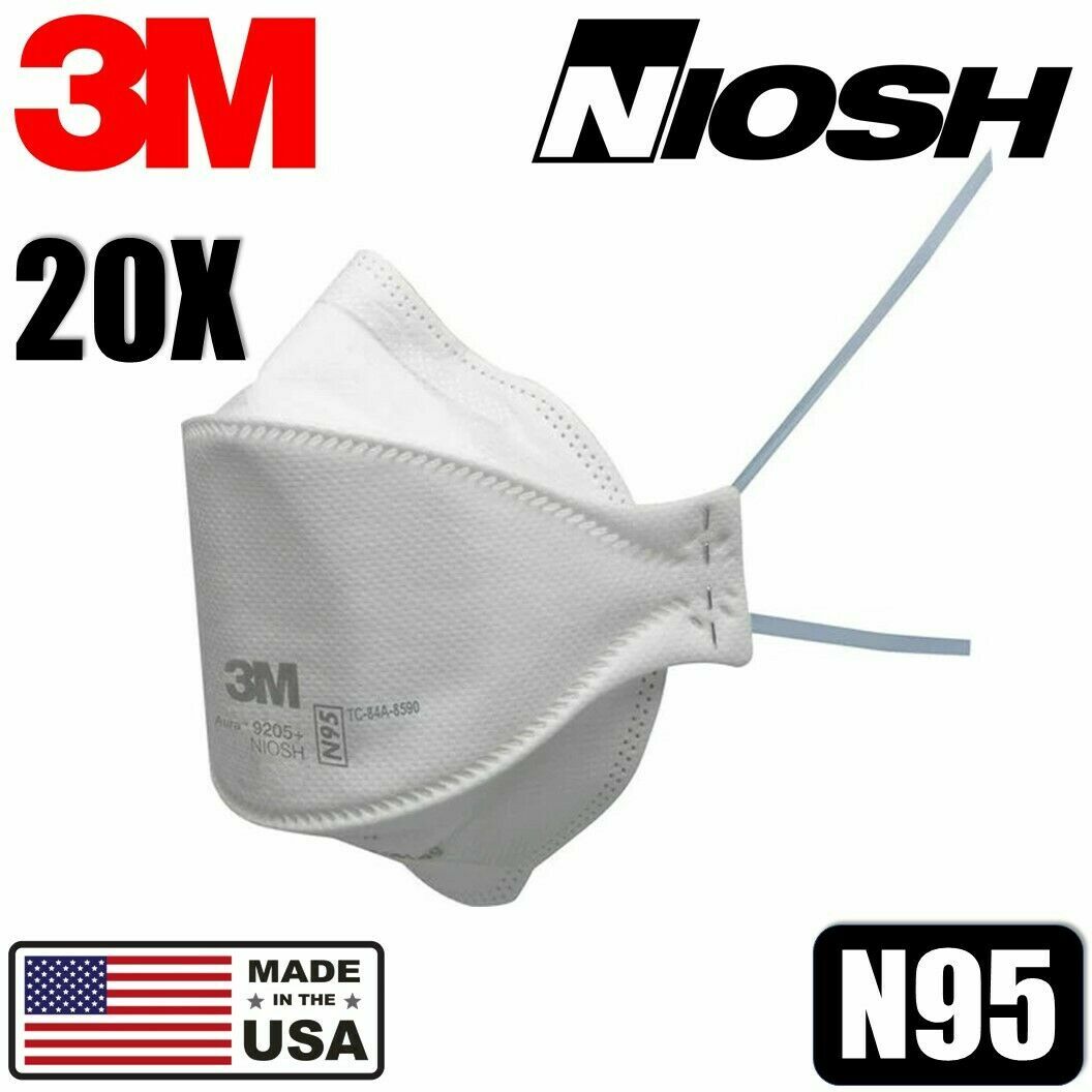 20-pack 3M Aura 9205+ N95 NIOSH Protective Disposable Face Mask Respirator NEW