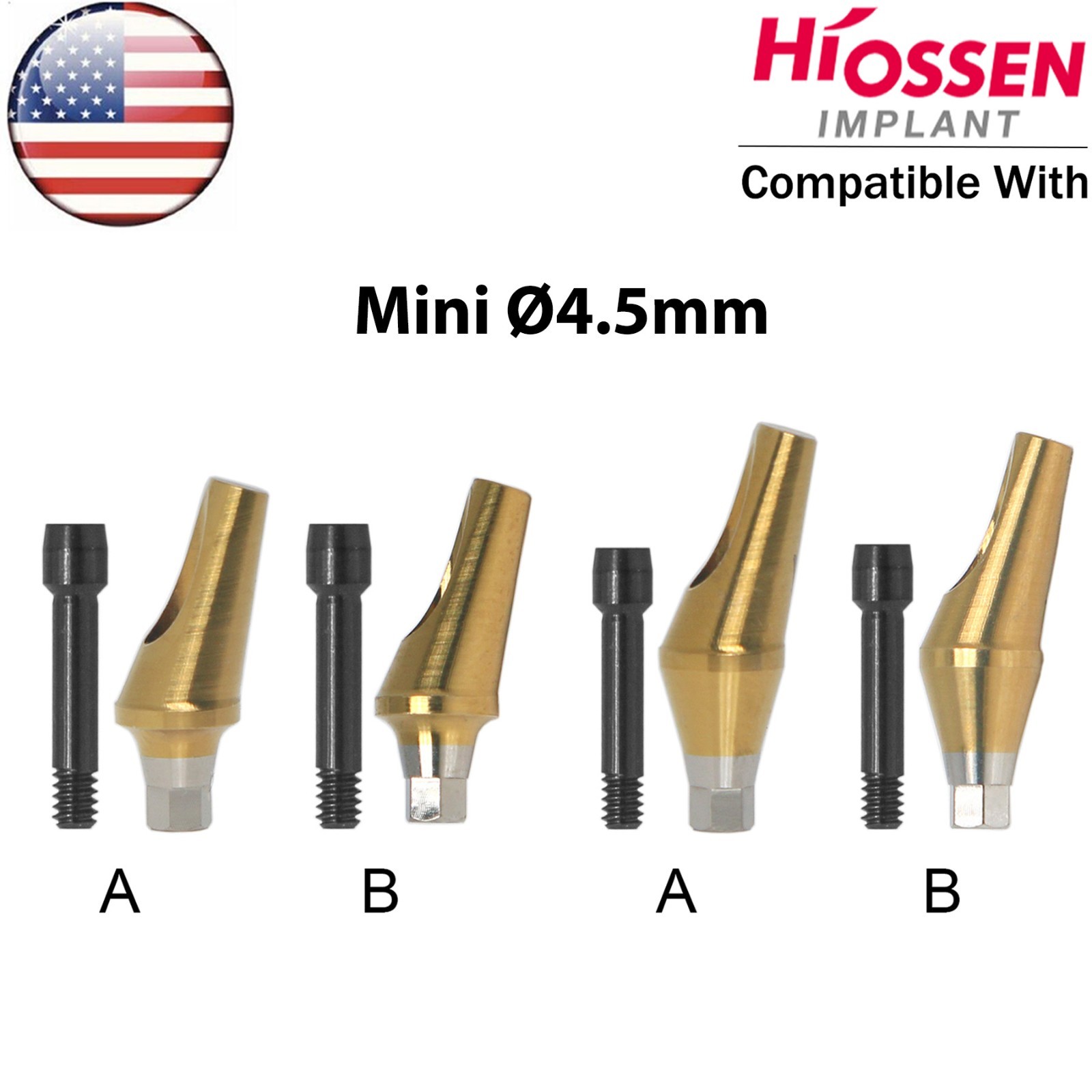 US Dental 17° Angled Anatomic/Straight Transfer Abutment Fit Hiossen Osstem M/R