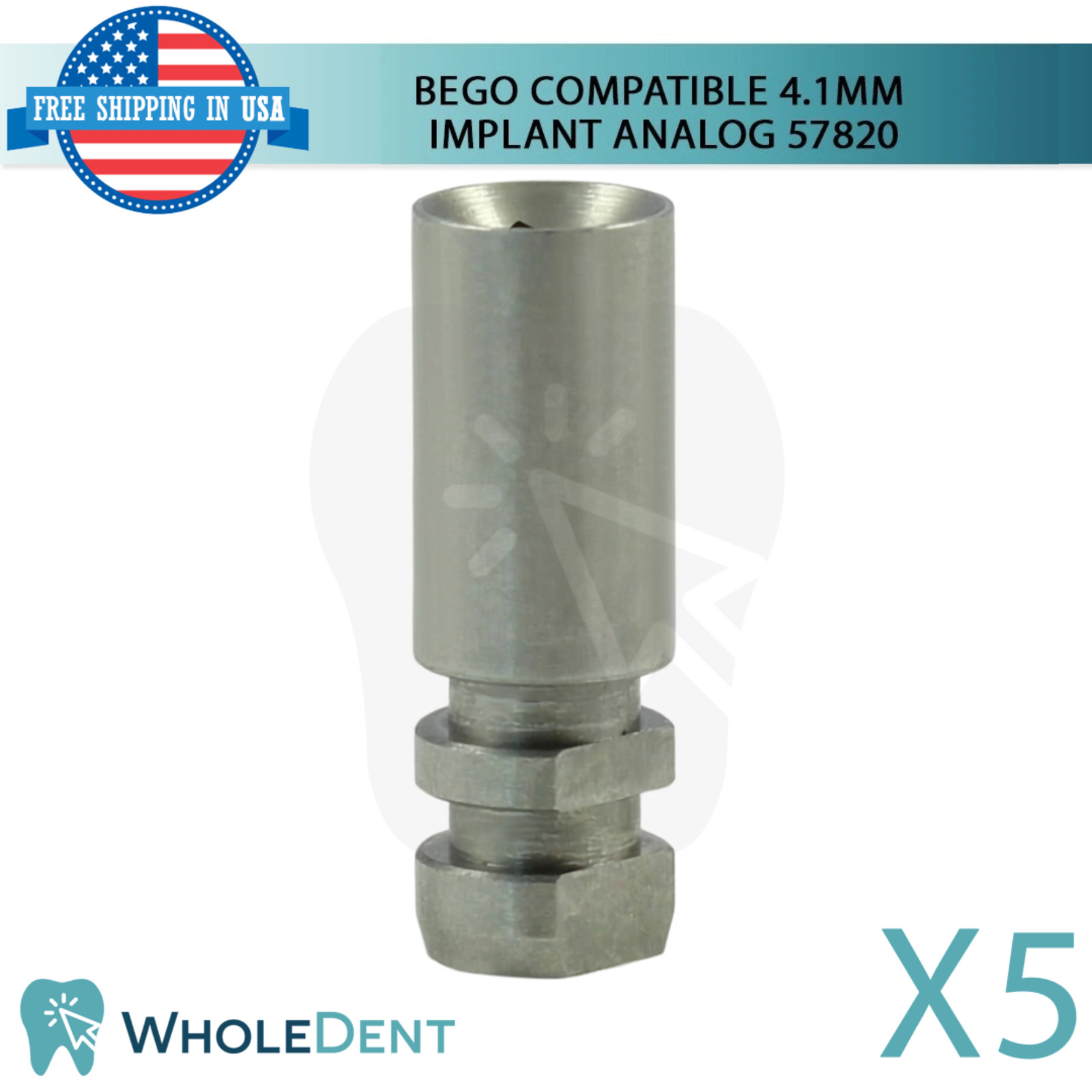 5x Fixture Analog Bego® Compatible Ø4.1mm Dental Impression 57820