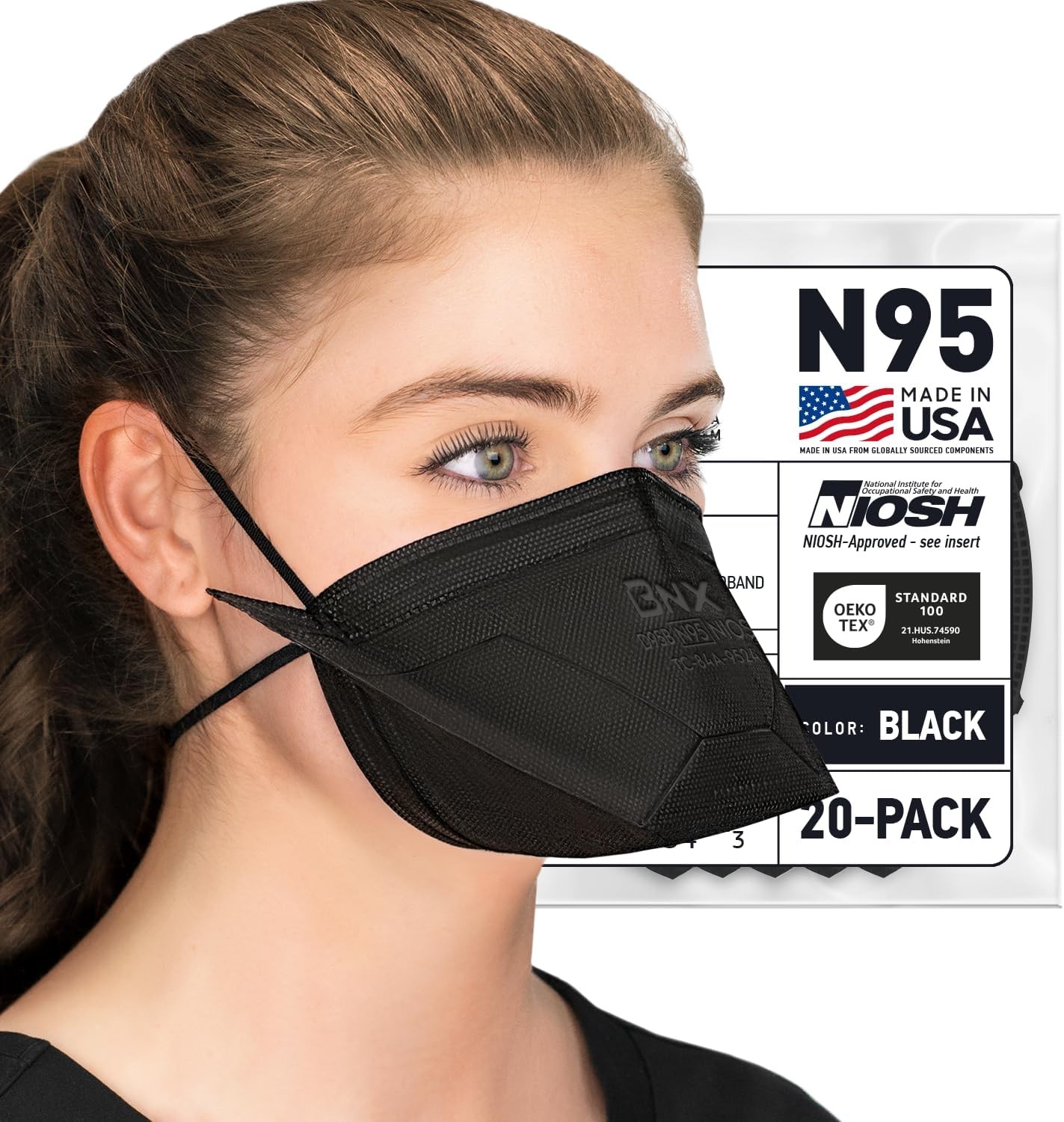 BNX N95 Mask NIOSH Certified MADE IN USA Duckbill Style Particulate Respirator P