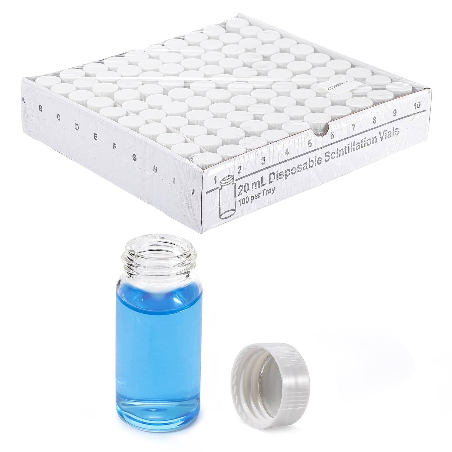 20ml Scintillation Vials Transparent Borosilicate Glass Counting Vial 100/500Pcs