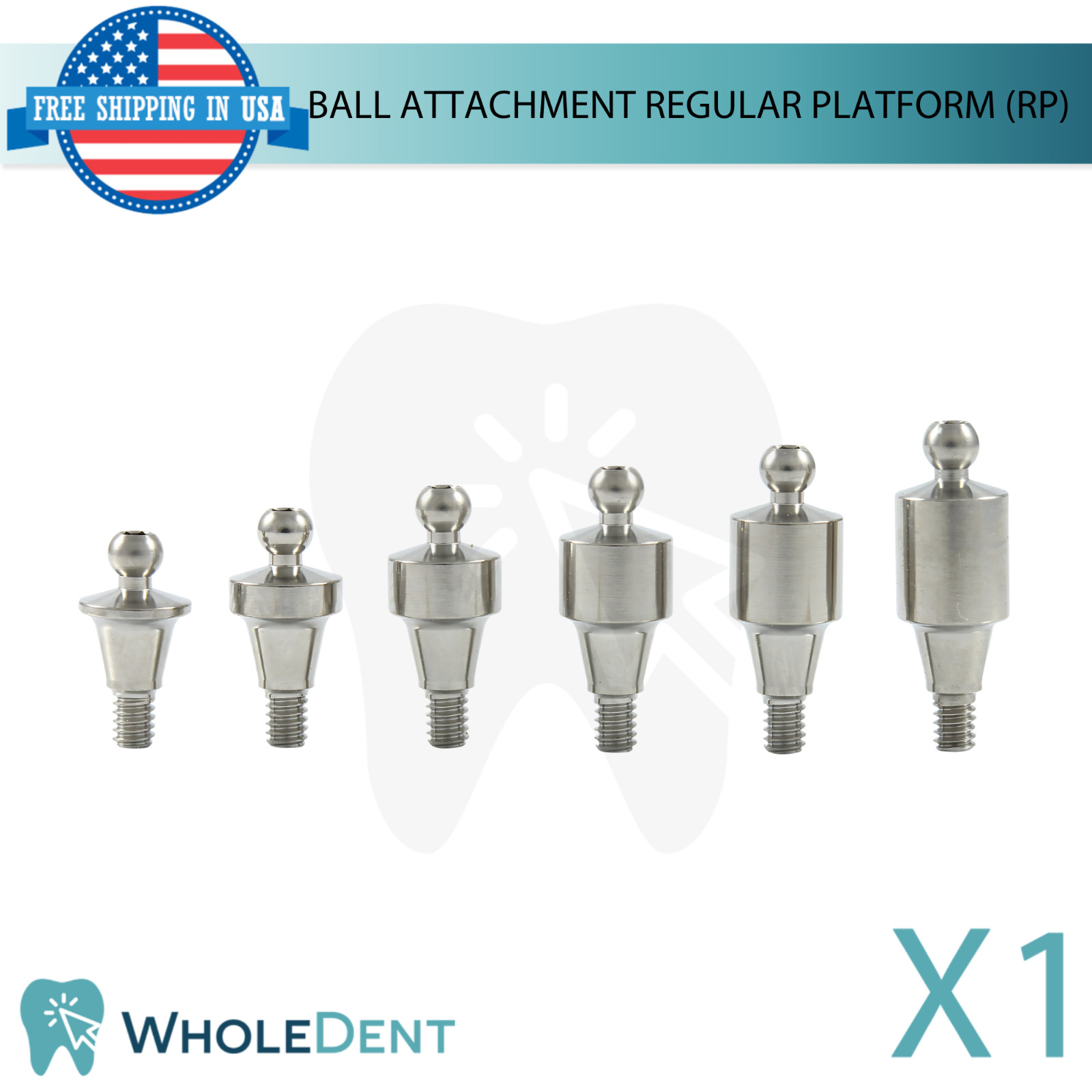 Straight Ball Attachment Regular Platform Ø3.8mm Conical Hex 2.65mm System
