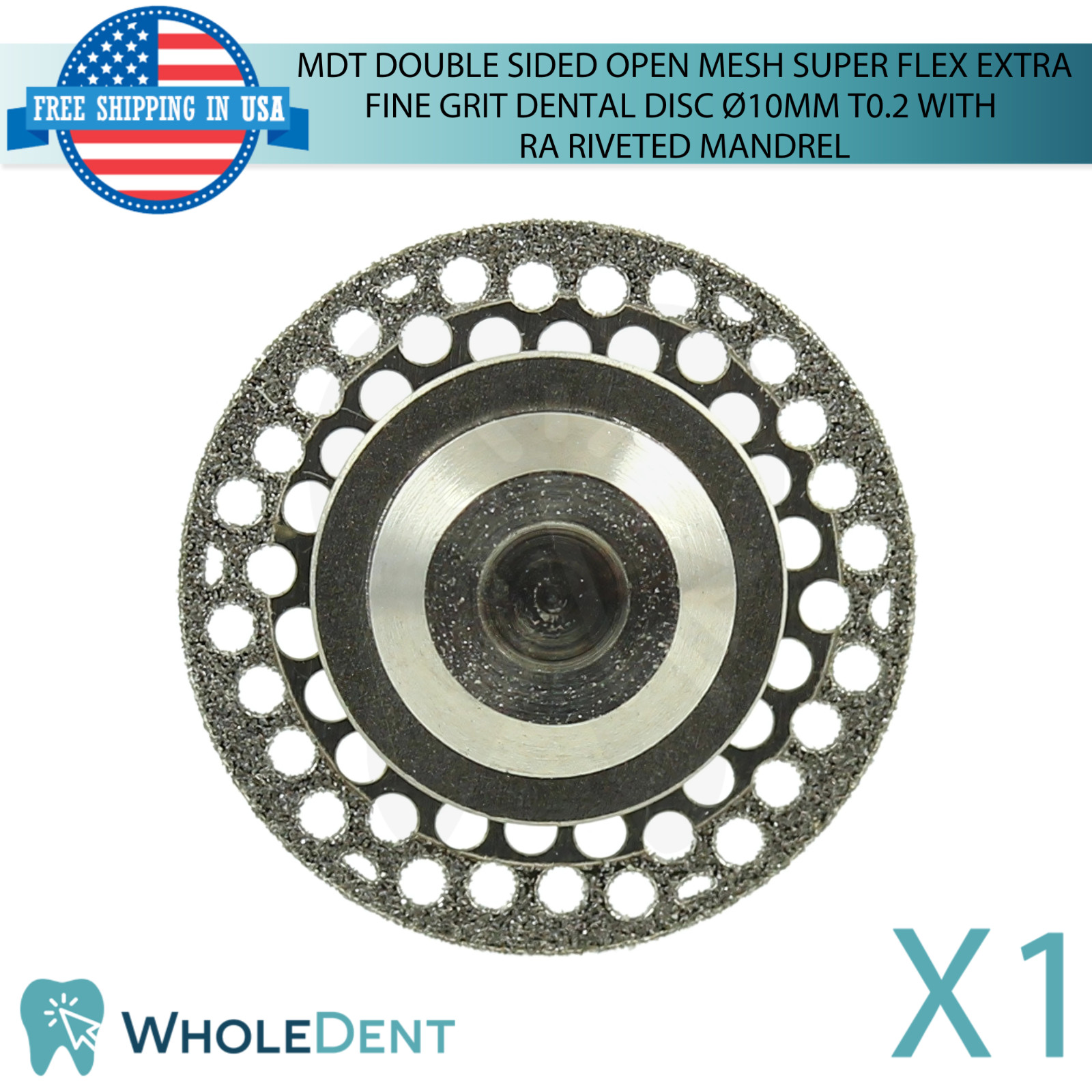 Double Sided Open Mesh Super Flex Extra Fine Grit Dental Lab Disc Ø10mm T0.2mm