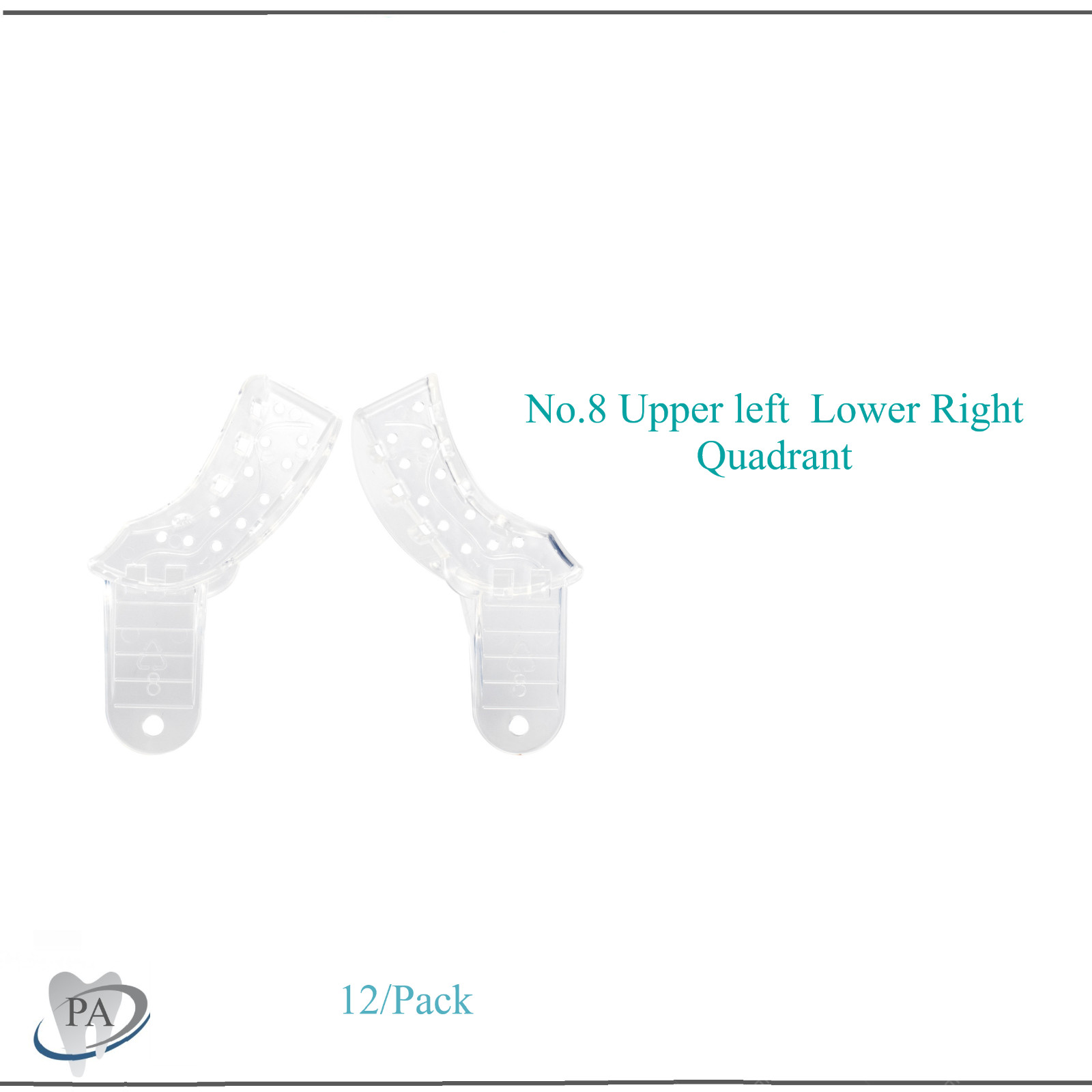 Dental Clear Impression Trays «Excellent Crystal» (CHOOSE SIZE) (1 Bag of 12)