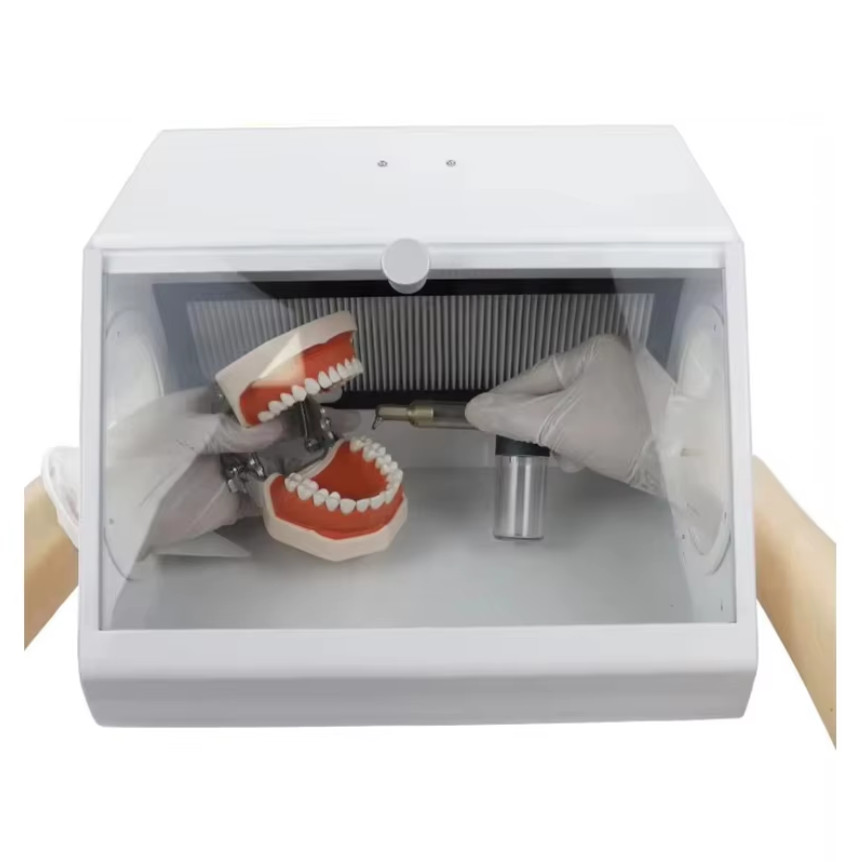 Dental Sandblasting Dust-proof Case LED Grinding Polishing Box Lapping Protector