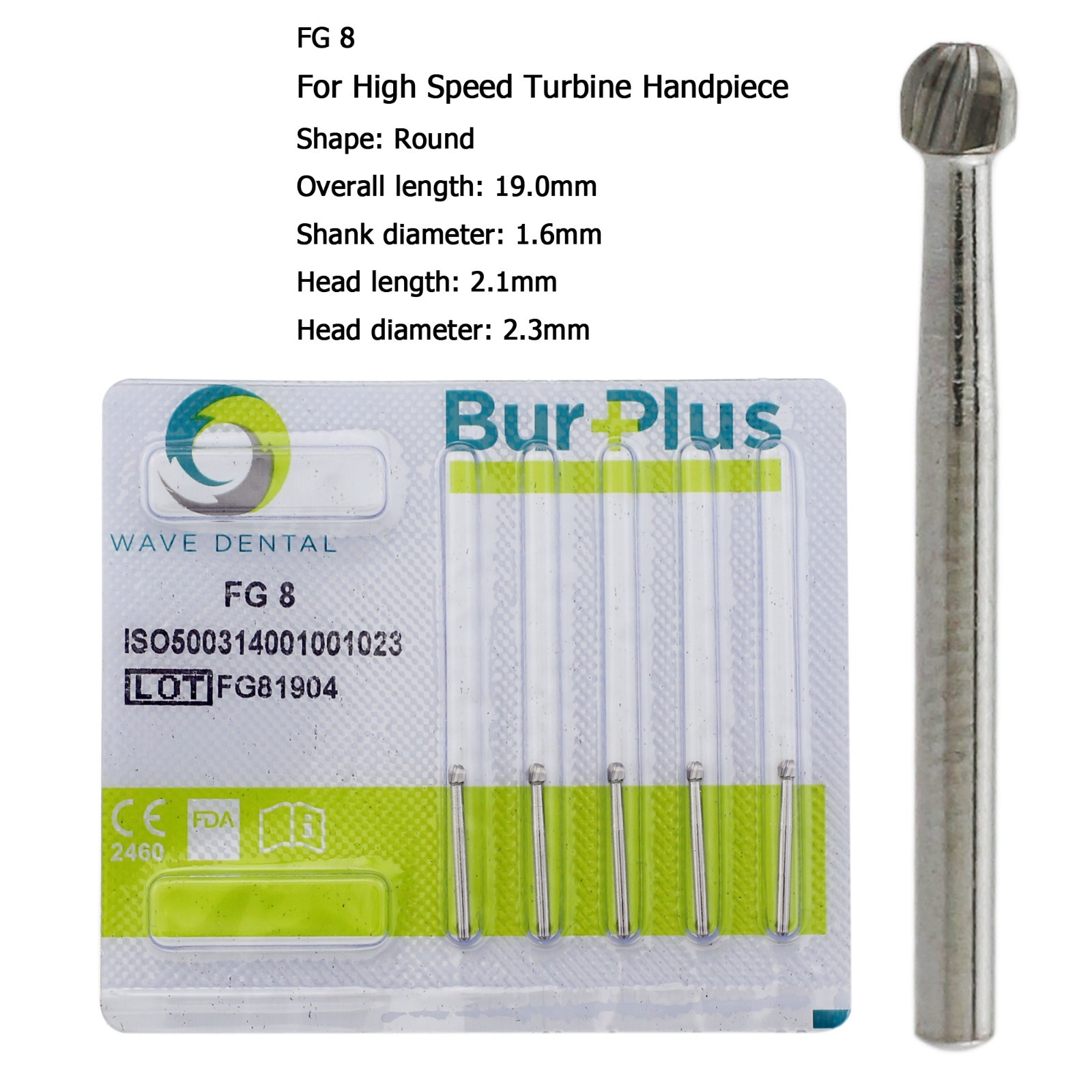 Wave Dental Carbide Burs FG Round Burs High Speed Friction Grip FG 4 6 8 330 245