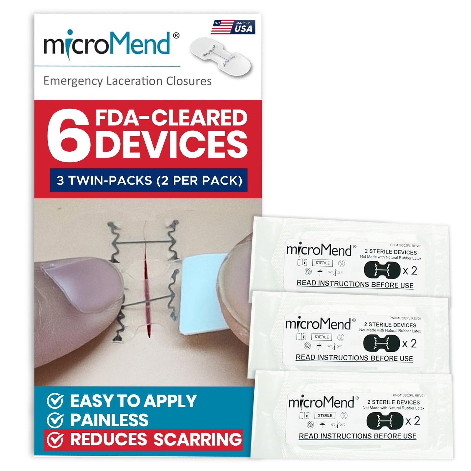 Micromend Emergency Wound Closure Kit Laceration To Butterfly 6 Sterile Wound
