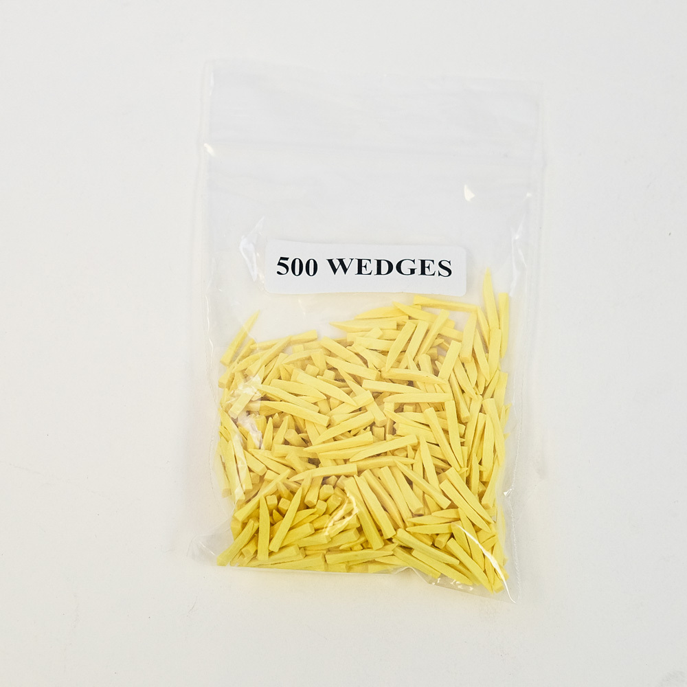 New Dental Disposable Contoured Wood Wedges 500/Bag Color Coded Yellow Large