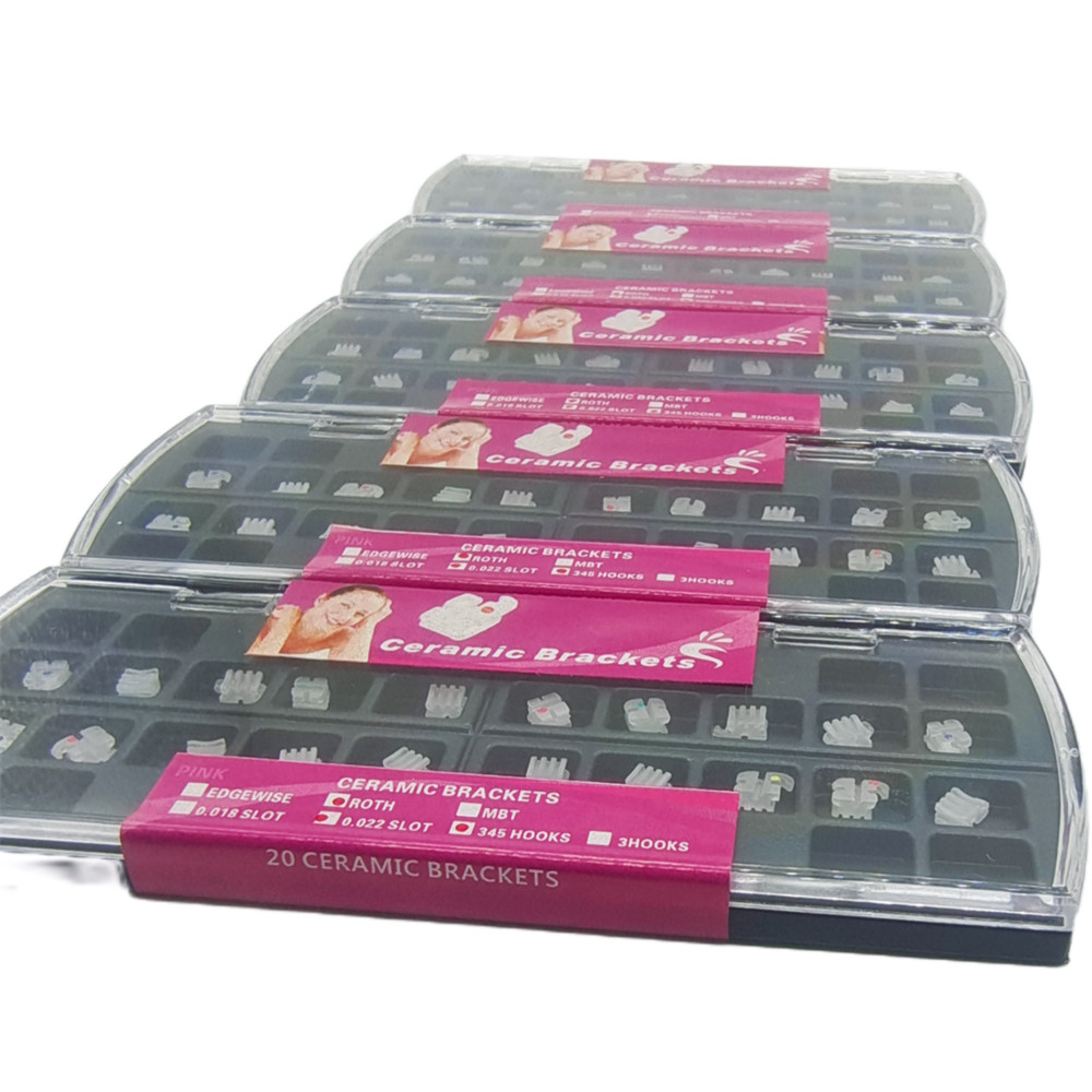 Dental Orthodontic Ceramic Brackets Braces Roth 0.022 Slot 3-4-5 Hooks Premium