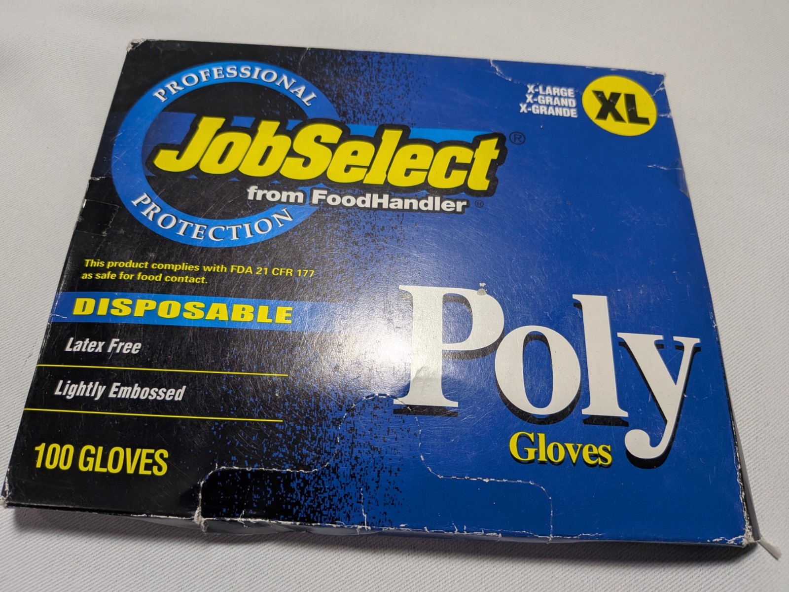 100 XL Gloves Professional JobSelect FoodHandler Select Latex Free Disposable