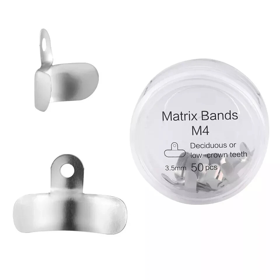 50Pcs/box Dental Sectional Matrix Bands M4 Metal Sectional Contoured Matrice