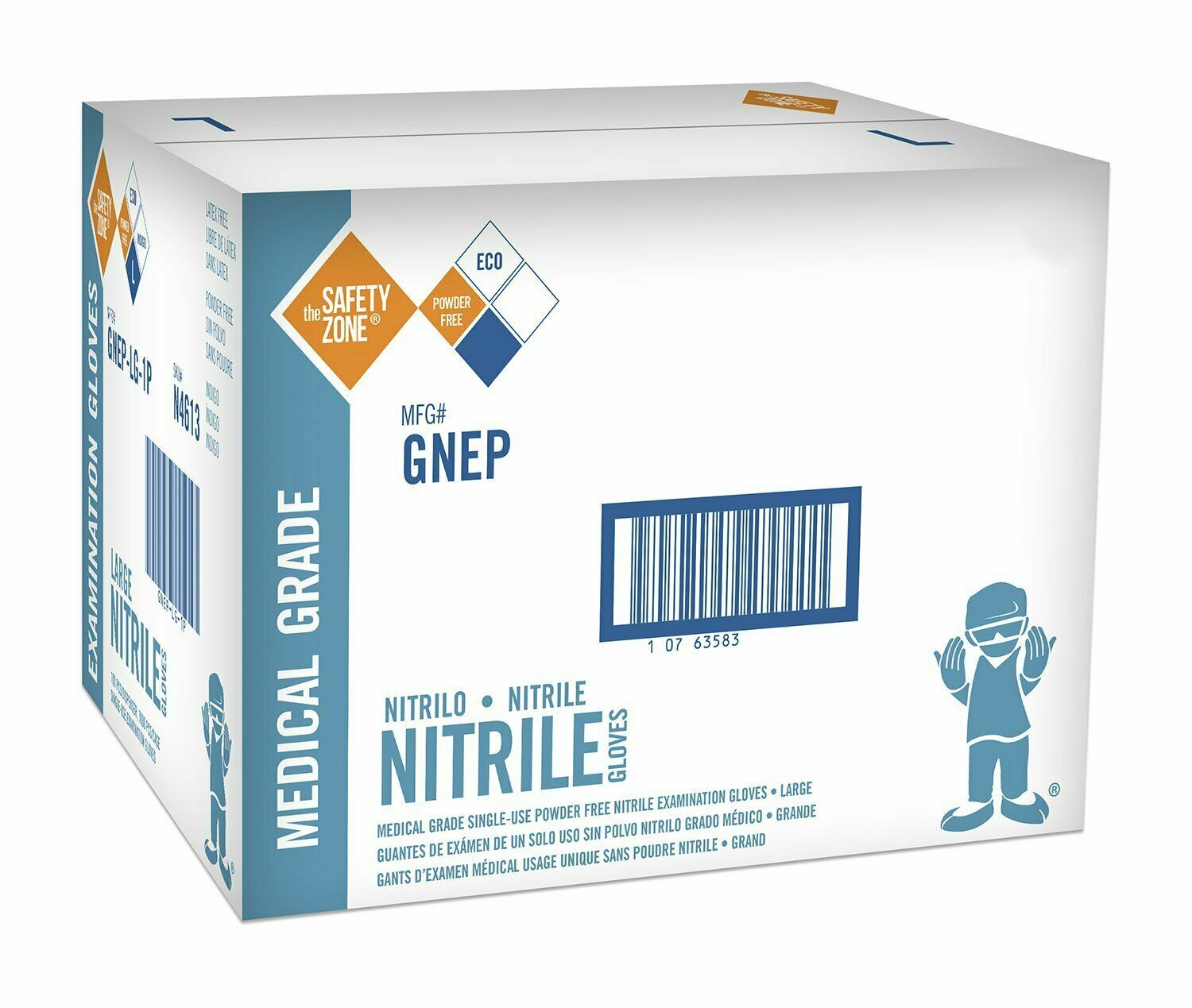The Safety Zone Nitrile Gloves 1,000 gloves (10 Boxes of 100 gloves) Latex Free