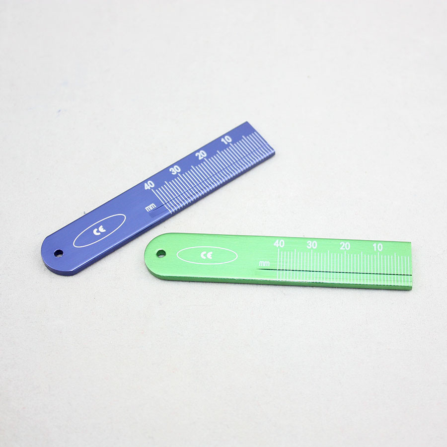 2 PCS Dental Instruments Endo Ruler Span Measure Scale Endodontic Blue & Green