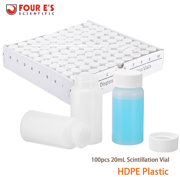 100pcs 20ml Scintillation Vials Plastic HDPE Counting Vials Small Sample Vials
