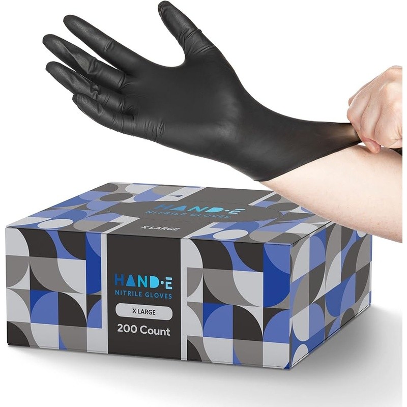 Durable Nitrile Gloves Disposable Textured Grip Non-Latex Powder Free Cleaning