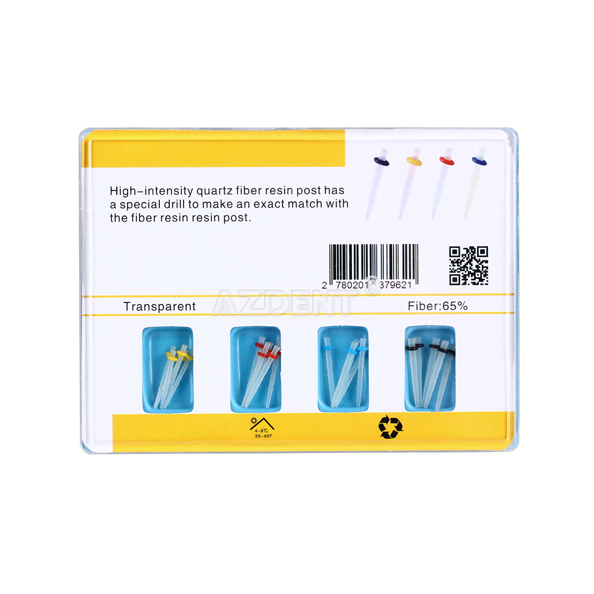 Dental AAA Fiber Post Resin High-intensity Screw Thread Glass +Drills 20pcs/Kit