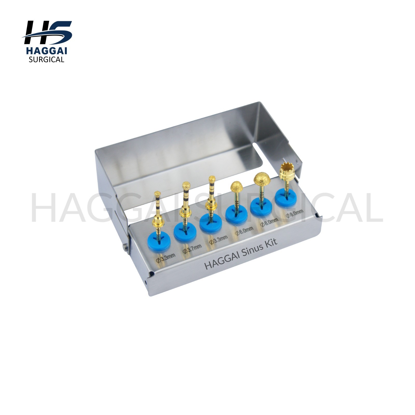 Diamond Coated Lateral Approach Kit Implant Prep Burs Set Golden Finish