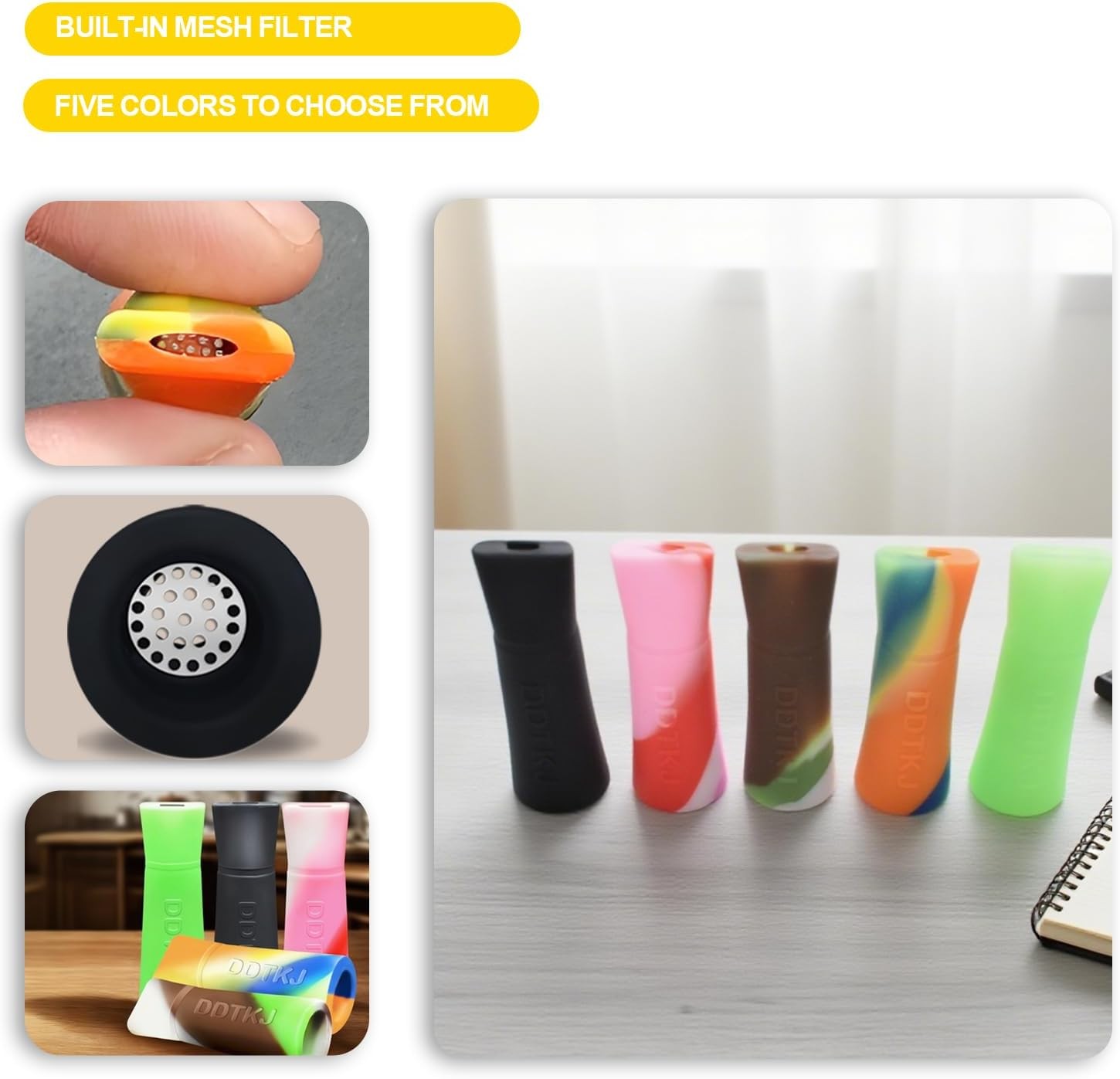 Reusable Silicone Filter,Multi-color, Anti-cracking, Suitable Random Color *5