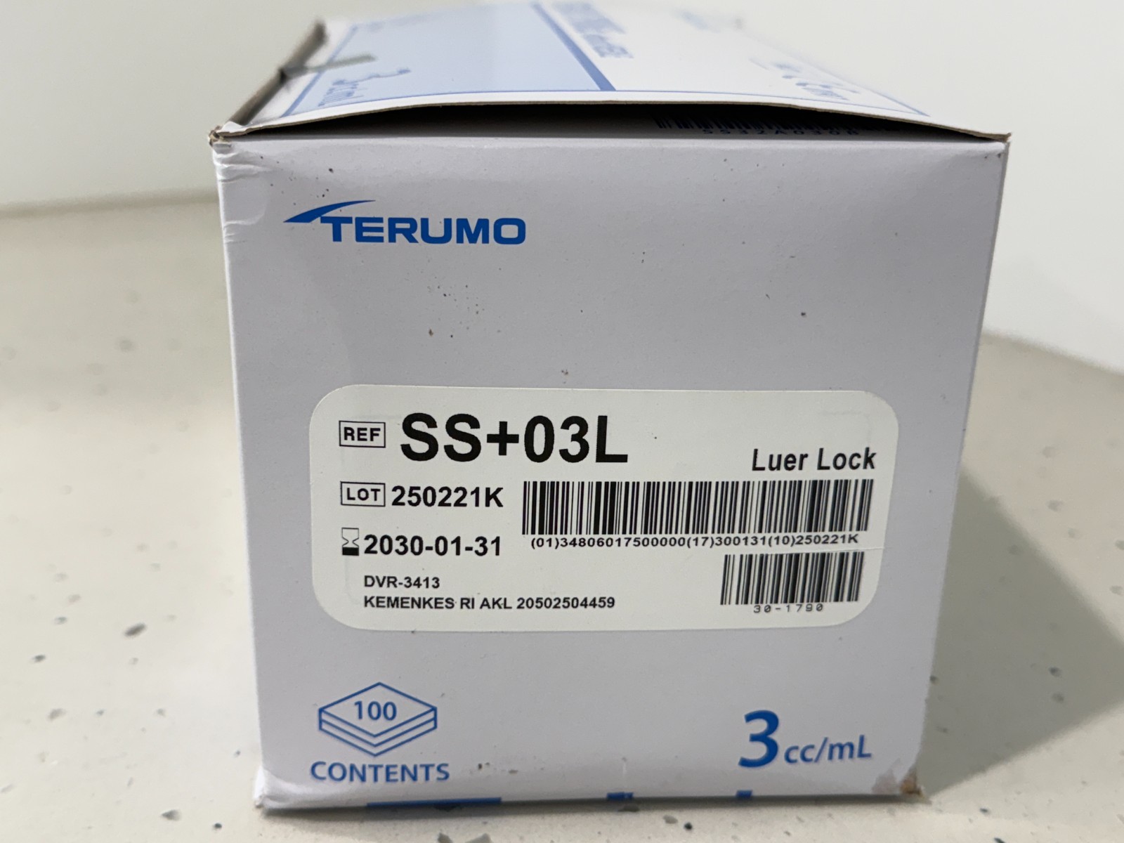 Terumo Luer Lock Syringes without needle 100x 3cc/ml BNIB Expiry 31 Jan 2030