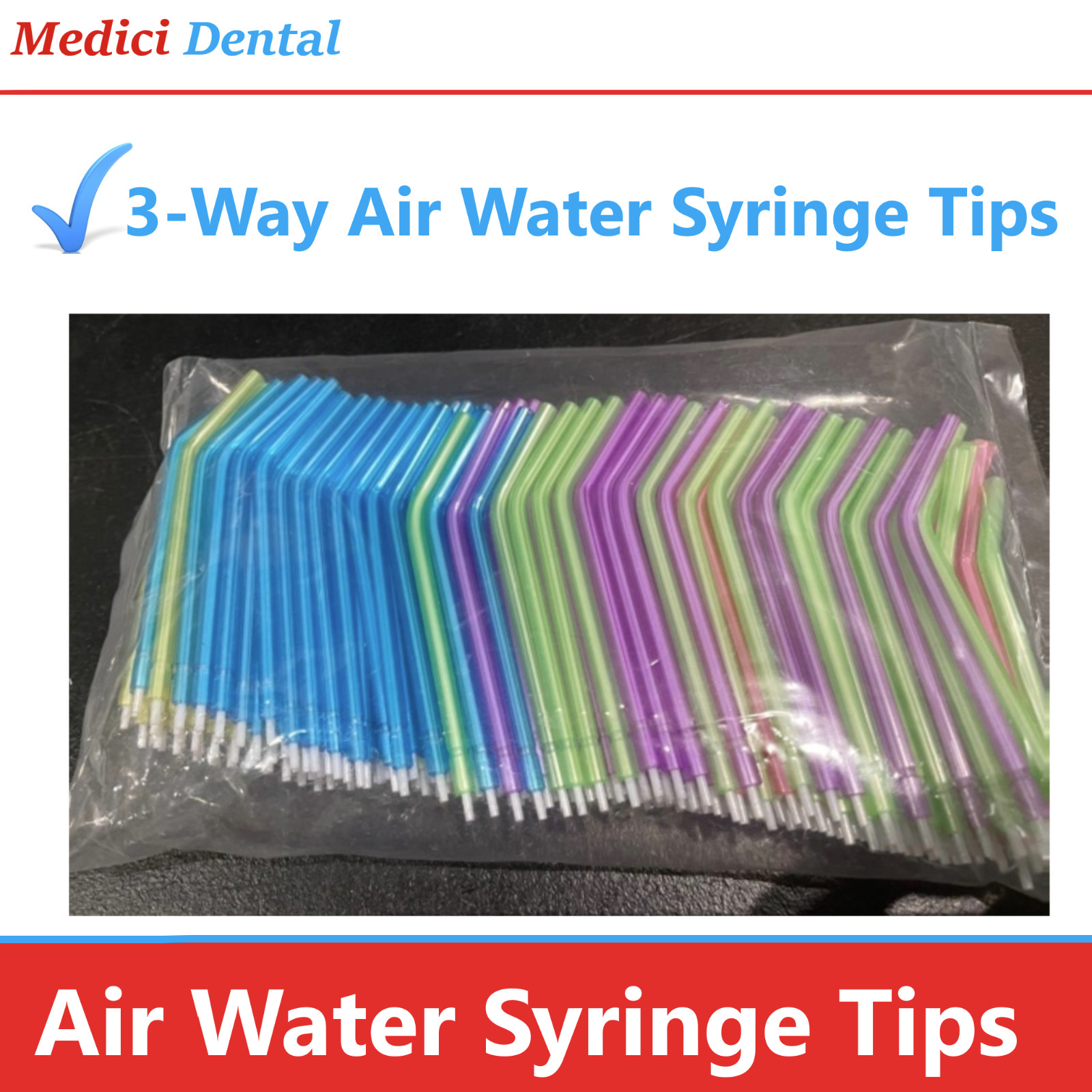 Dental Air Water Spray Nozzles/Tips Triple 3-way Syringe Nozzles/Tips/Tube, FDA