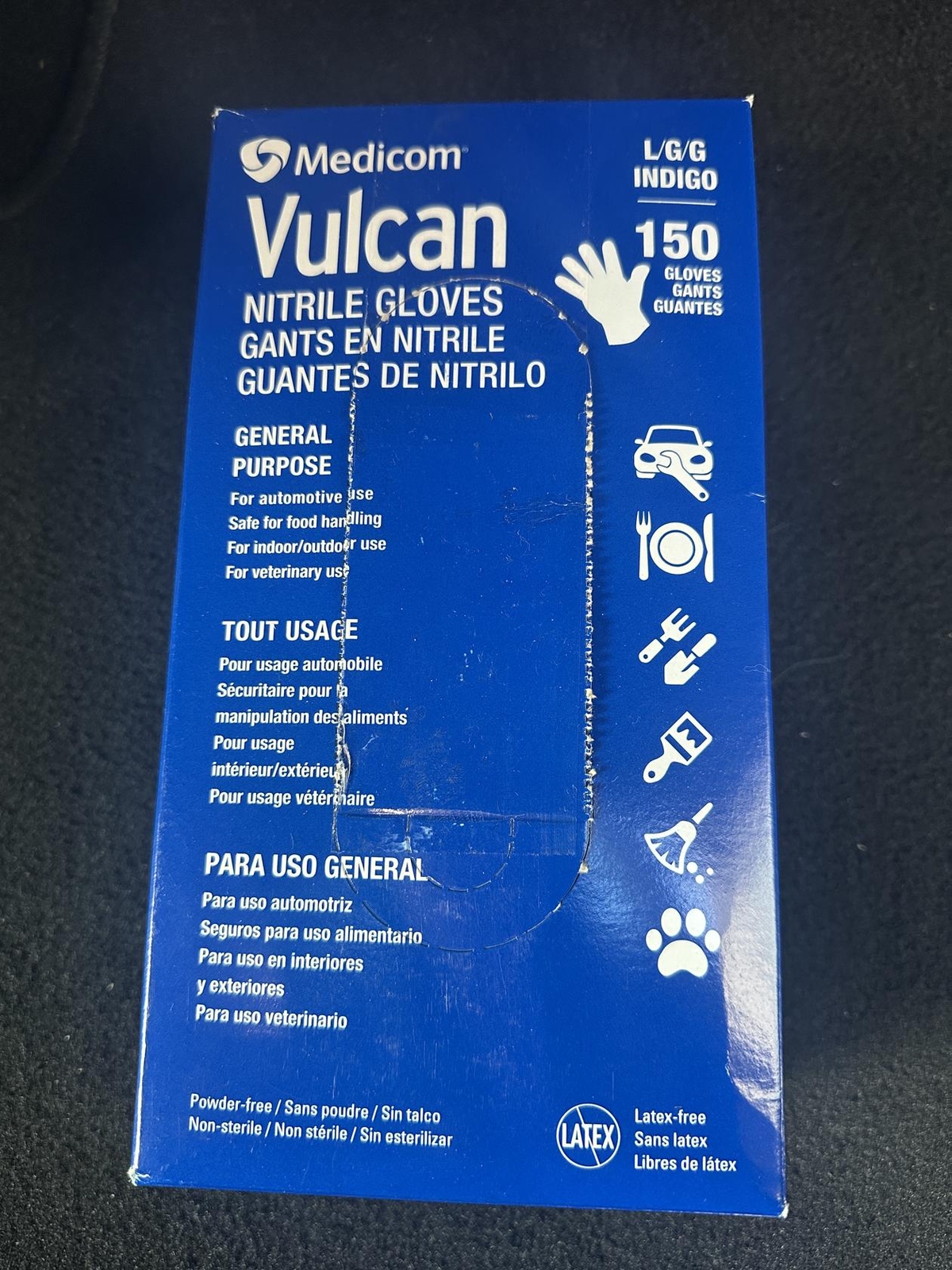 Medicom Vulcan Nitrile Gloves General Purpose 150 Gloves Large