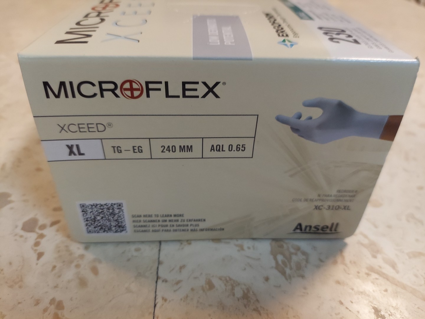 Ansell Microflex XC-310-XL XCEED Nitrile Exam Gloves XL Powder Free 230/Bx