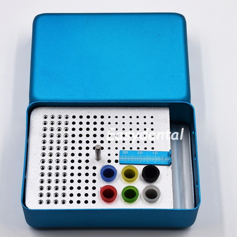 180 Holes Dental Burs Sterilization Organizer Container Endo Files Holder Blue