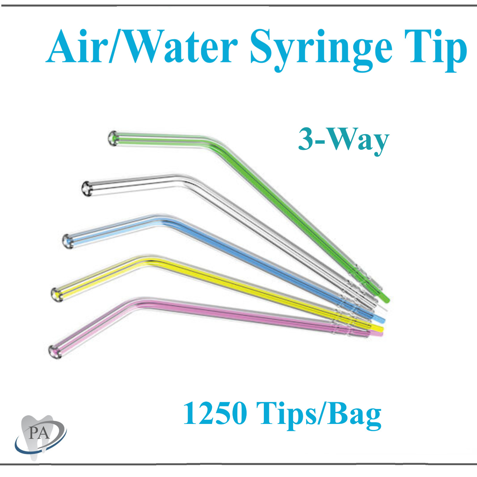 Dental 3-Way Air Water Syringe Disposable Spray Tips Triple Nozzles, 1250 Tip/Bx