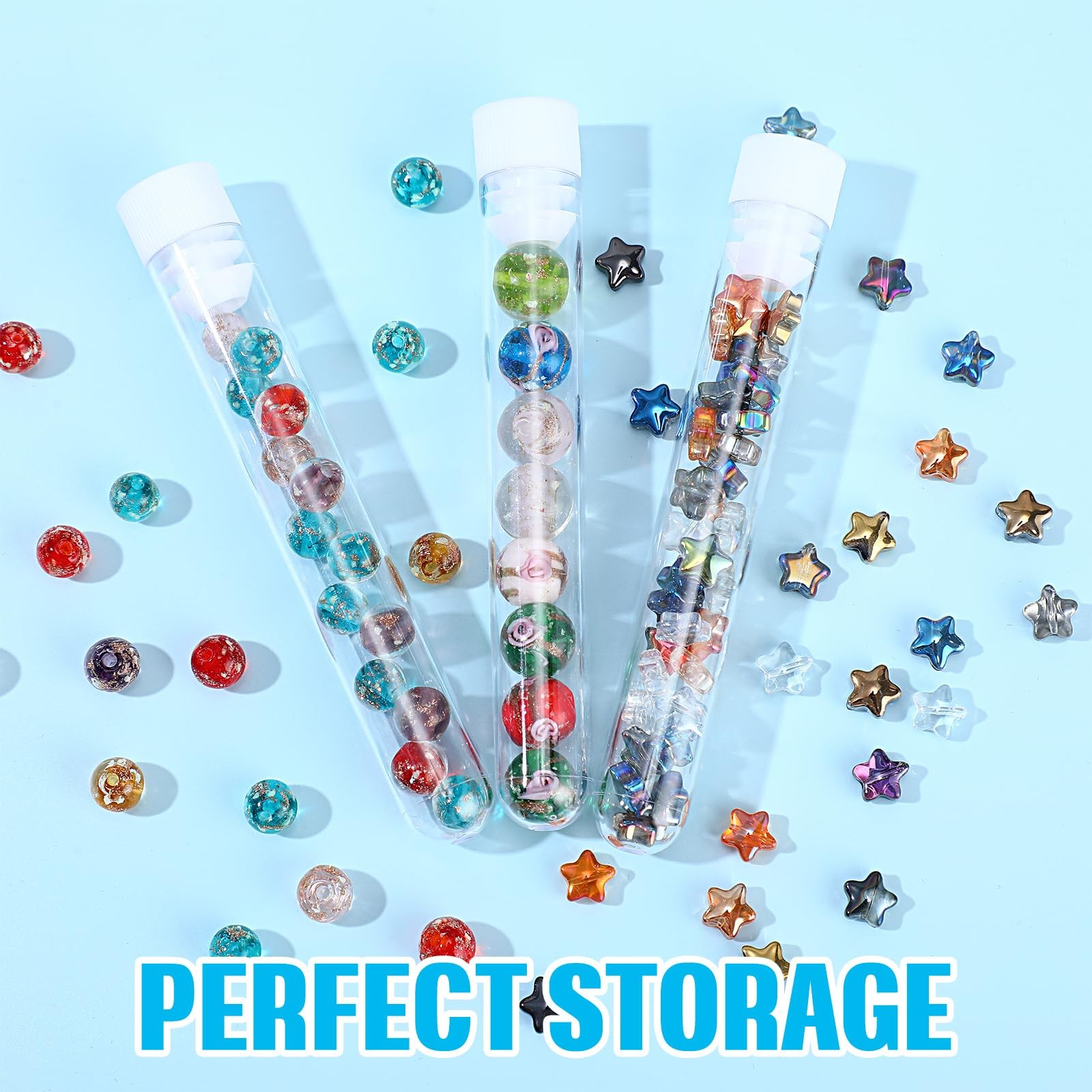 500 Pcs Test Tubes 10 ml Clear Plastic Test Tubes with Caps 16 x 100 mm Small…