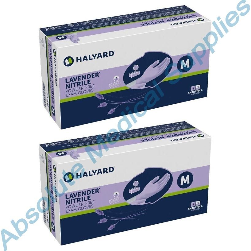 *500-Gloves* Halyard Lavender Nitrile Powder-Free Exam Medium 52818