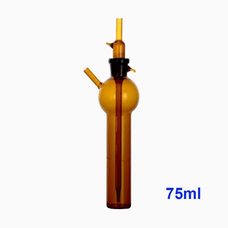 75ml Amber Ball-shape Glass Gas Collecting Bottle Gaseous Absorption Tube