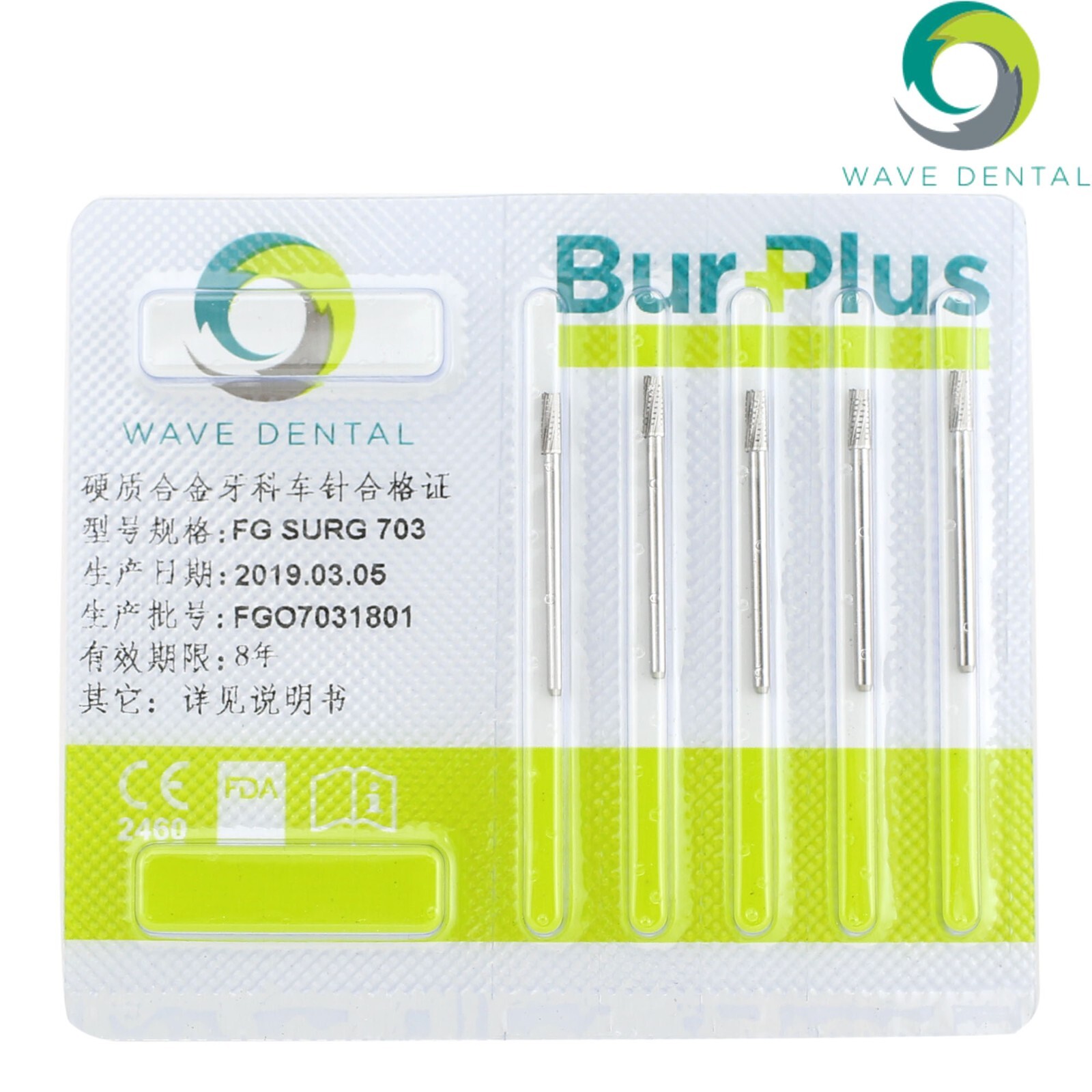 Wave Dental Carbide 703 702 Surgical Bur Midwest Friction Grip FGOS 25mm PRIMA
