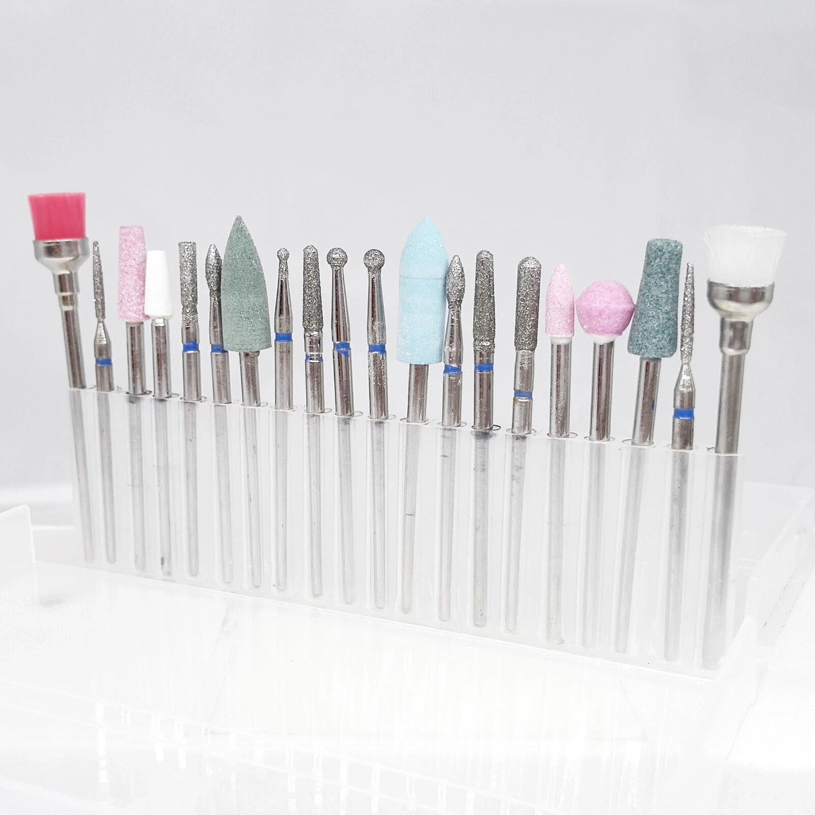 20 Pcs/Set Lab Dental HP 2.35MM Diamond Burs Brush Rubber Polisher Polishing Kit