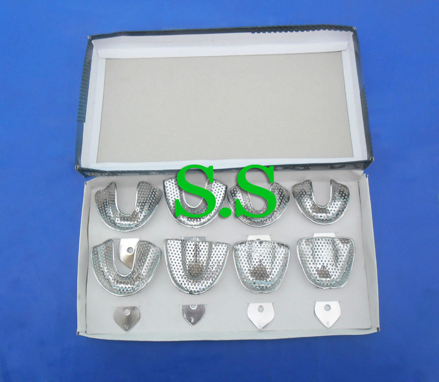 08 pcs Dental Impression Trays Perforatted Instruments