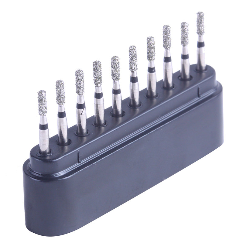10 Kits Dental Super Coarse Diamond Burs Straight /Cylindrical Flat Head SF-31S