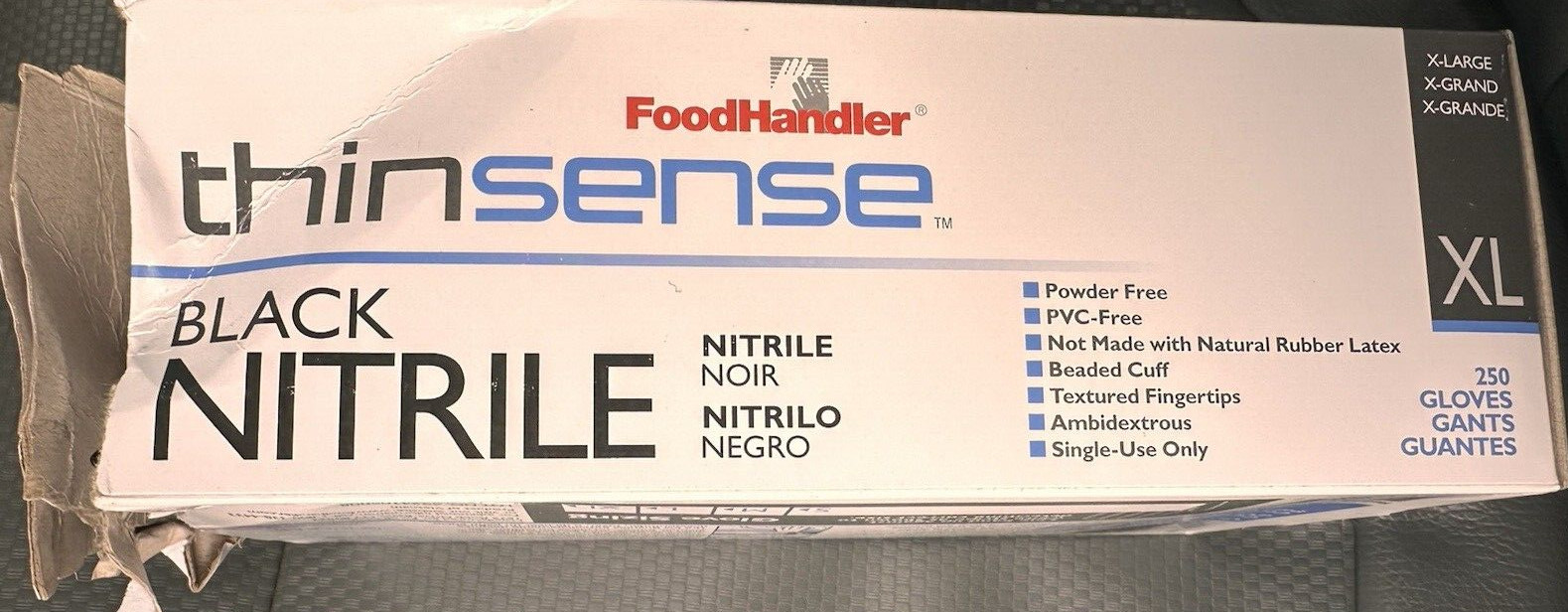 Food Handler Thinsense Disposable Nitrile 250 Gloves 250 Count Black DAMAGE Lot
