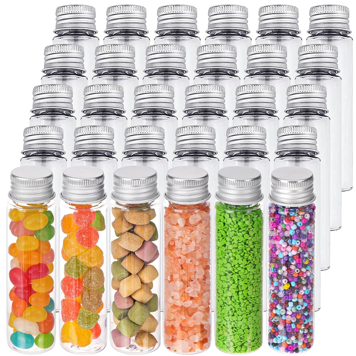 30Pcs 50Ml Clear Plastic Tubes with Caps Test Tubes Candy Tubes, 28X108Mm Tubes